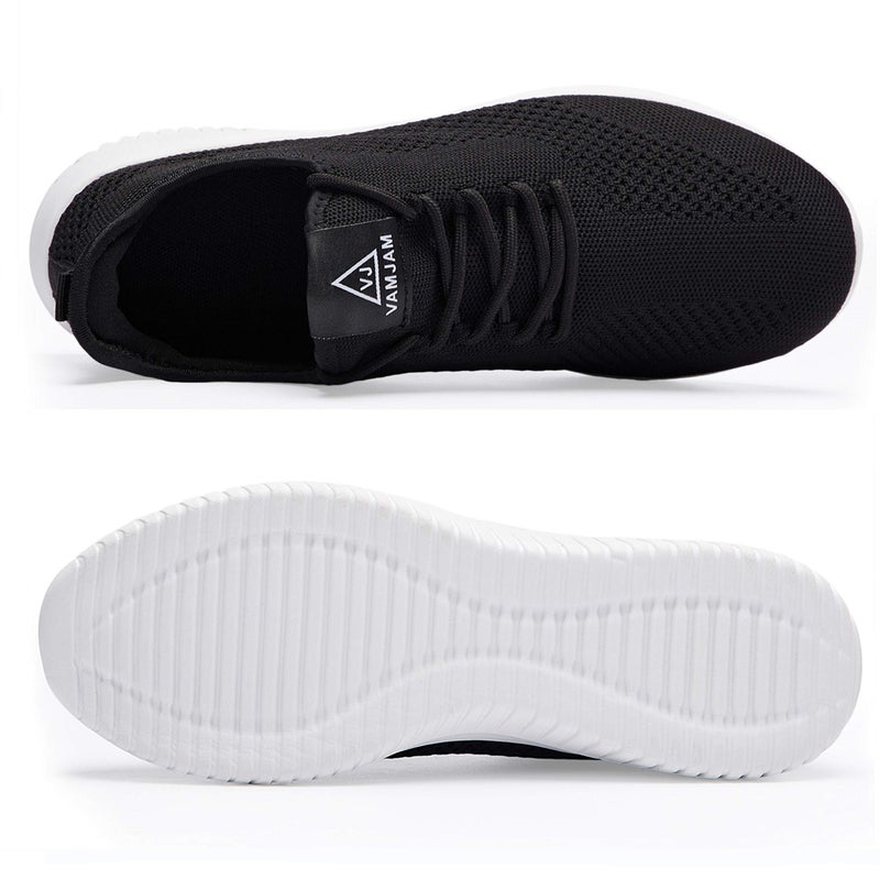 VAMJAM Men's Running Shoes Ultra Lightweight Breathable Walking Shoes Non Slip Athletic Fashion Sneakers Mesh Workout Casual Sports Shoes Black Size 8 - Image 3